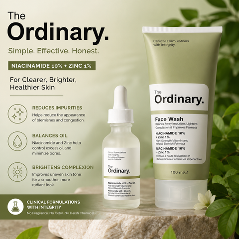 2 in 1 skin care Deal\the Ordinary Face Wash and Face Serum
