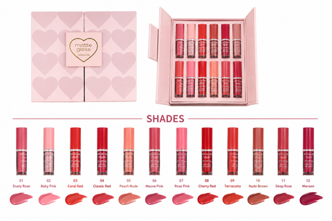 Mocallure High Pigment Lip Gloss Set Pack of (12)