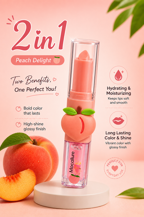 2 in 1 flavored fruit lip balm plus lip oil