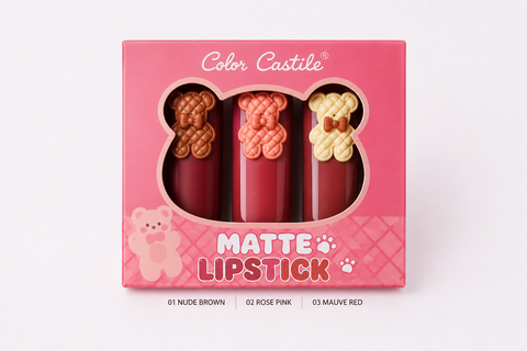 color castile pack of (3)bear shade matte lipstick